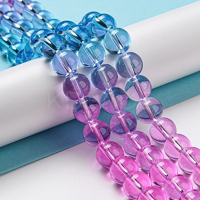 Dyed & Heated Synthetic Quartz Beads Strands G-P502-01C-02-1