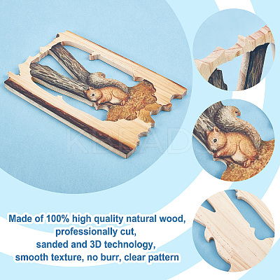 Wood Animal Hanging Ornaments HJEW-WH0053-08A-1