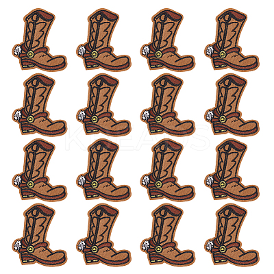 16Pcs Non-Woven Fabrics Computerized Embroidery Cloth Iron on/Sew on Patches PATC-FG0001-13-1