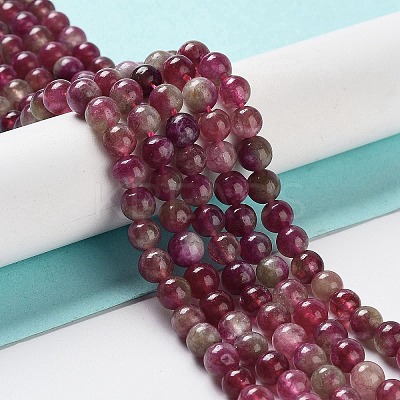 Natural Jade Imitation Watermelon Tourmaline Beads Strands G-NH0006-A01-01-1-1