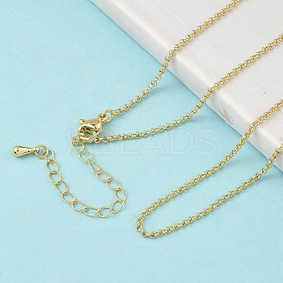 1.5MM Brass Rolo Chain Necklaces LS-NJEW-P339-06G-1