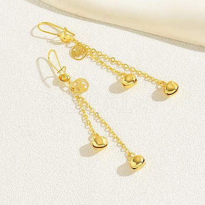 Fashionable Brass Ball Pendant Tassel Hoop Earrings DH2211-1
