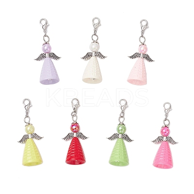 Angel Acrylic Pendant Decorations HJEW-JM03535-01-1