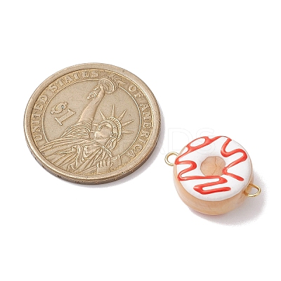 Handmade Lampwork Enamel Donut Connector Charms PALLOY-JF02573-1