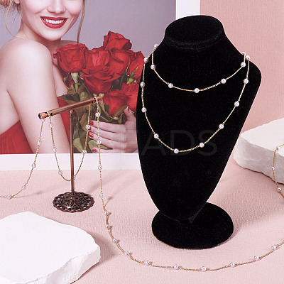 DIY Plastic Pearl Beaded Chains Bracelet Necklace Making Kit DIY-TA0009-70-1