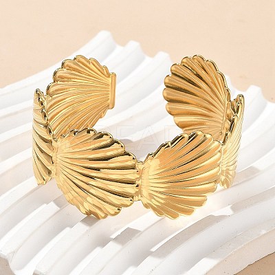 304 Stainless Steel Cuff Bangles for Women LS-AJEW-P127-20G-1