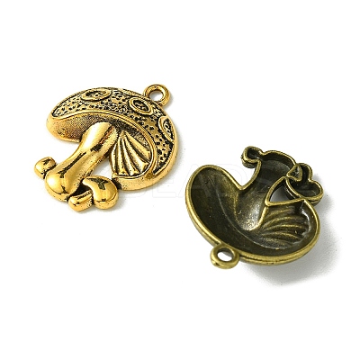 30Pcs 6 Styles Tibetan Style Alloy Mushroom Pendants TIBE-FS0001-14-1