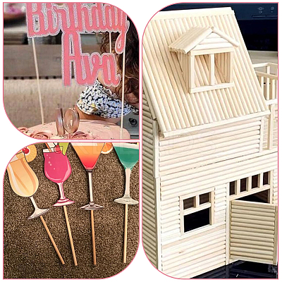 30Pcs 5 Styles Wood Craft Sticks WOOD-SP0001-75-1