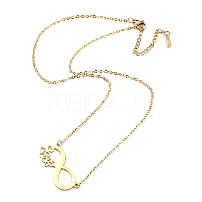 304 Stainless Steel Heart Infinity Pendant Necklaces for Women NJEW-A012-02G-1