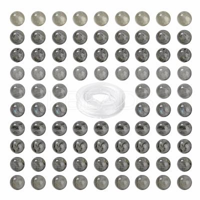 100Pcs 8mm Grade AA Natural  Labradorite Round Beads DIY-LS0002-58-1