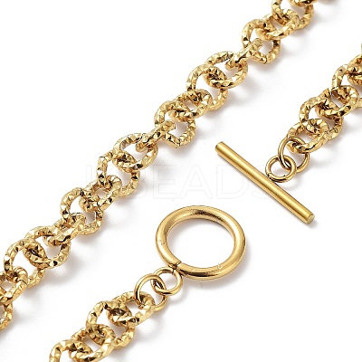 Ion Plating(IP) 304 Stainless Steel Rolo Chain Necklace NJEW-K249-02G-1
