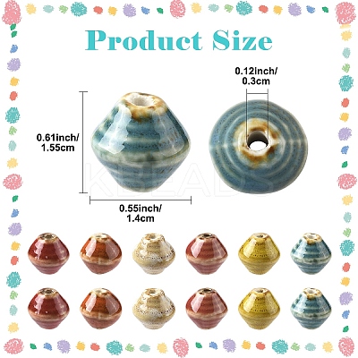 20Pcs Handmade Porcelain Beads PORC-YW0001-43A-1