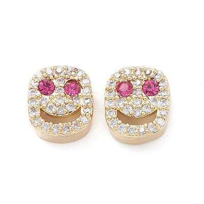 Brass Micro Pave Cubic Zirconia Beads KK-M241-01O-1