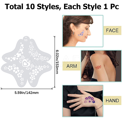 PET Plastic Face Drawing Painting Stencils Templates DIY-WH0304-914A-1