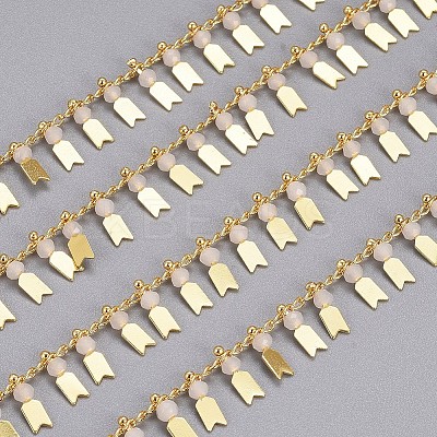 3.28 Feet Handmade Glass Beaded Chains X-CHC-I029-06D-1