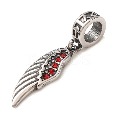 316 Surgical Stainless Steel & Rhinestone European Dangle Charms SA-CBA7555-16AS-03-1