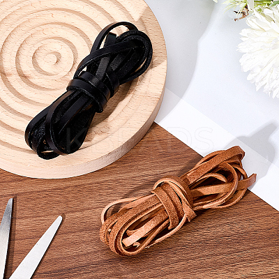 4 Bags 2 Colors Cowhide Leather Cord WL-GF0001-12-1