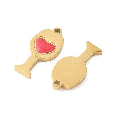 304 Stainless Steel Enamel Pendants STAS-R168-15G-1