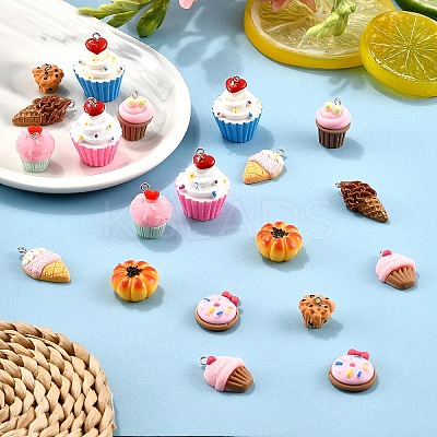 20Pcs 10 Styles Opaque Resin Pendants RESI-YW0004-07-1
