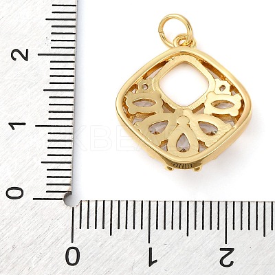 Brass Micro Pave Cubic Zirconia Pendants KK-P308-69G-1