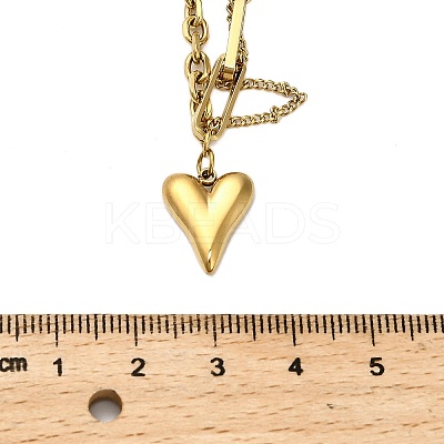 304 Stainless Steel Heart Pendant Necklaces for Women LS-NJEW-Q028-05G-1