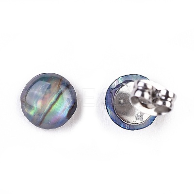 Natural Abalone Shell/Paua Shell Stud Earrings EJEW-JE03214-1