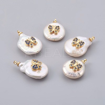 Natural Cultured Freshwater Pearl Pendants PEAR-F008-02G-1