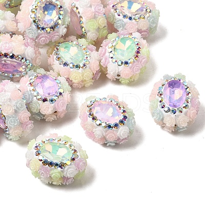 Handmade Polymer Clay Rhinestone Beads CLAY-Z005-02-1