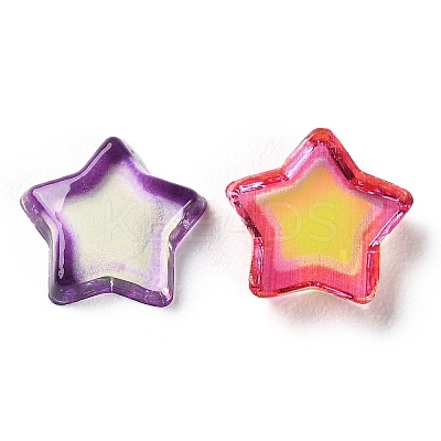 Transparent Two Tone Resin Cabochons RESI-E045-02-1