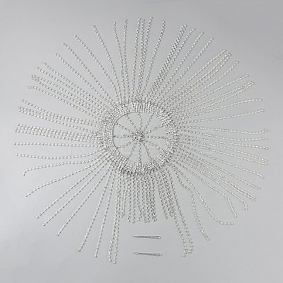 Bohemian Rhinestone Mesh Headpiece Cap AJEW-WH20017-83S-1