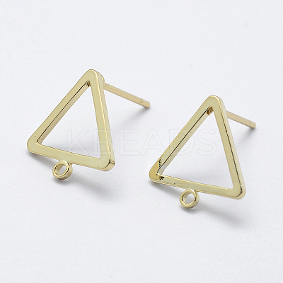 Brass Stud Earring Findings X-KK-F728-29G-NF-1