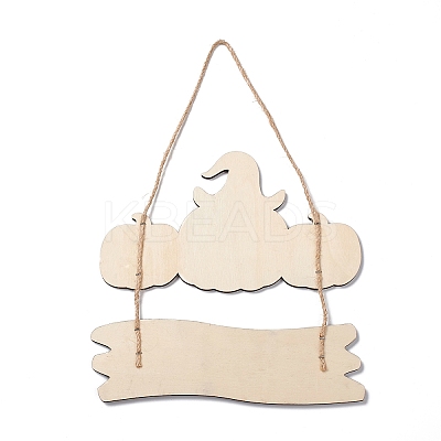 Halloween Wooden Door Wall Hanging Decorations HJEW-K040-01A-1