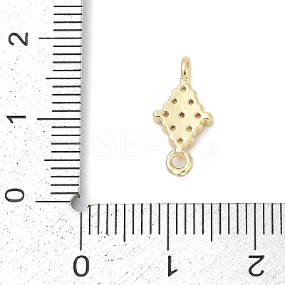 Brass Micro Pave Clear Cubic Zirconia Connector Charms KK-Z094-08G-03-1