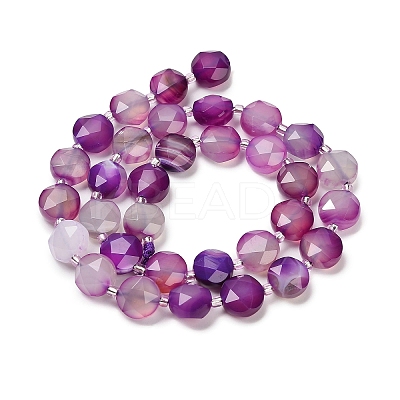 Natural Banded Agate Beads Strands G-C116-A180-01A-1