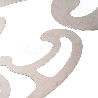 Non-Tarnish (Defective Closeout Sale) 3Pcs Stainless Steel Cloud French Curve Ruler DIY-XCP0003-28-1