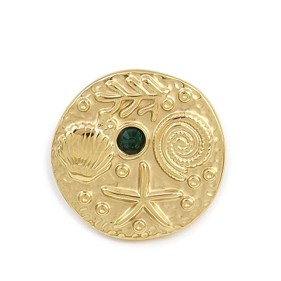 Flat Round 304 Stainless Steel Rhinestone Lapel Pin Backs for Clothes JEWB-P051-01G-1
