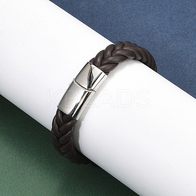 Braided Microfiber Leather Cord Bracelets for Men BJEW-Z081-13P-01-1
