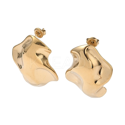 304 Stainless Steel Nuggets Stud Earrings EJEW-K268-73G-1