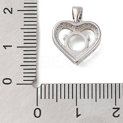 925 Sterling Silver Micro Pave Cubic Zirconia Pendant Setting STER-H113-04P-02-1