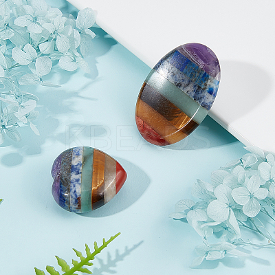 2Pcs 2 Style Chakra Worry Stone for Anxiety Therapy G-CP0001-03-1
