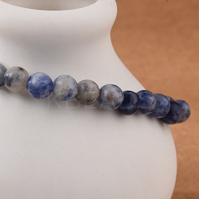 Natural Blue Spot Jasper Bead Stretch Bracelets BJEW-K212-A-039-1