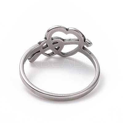 Non-Tarnish 201 Stainless Steel Arrow of Cupid Finger Ring RJEW-J051-19P-1