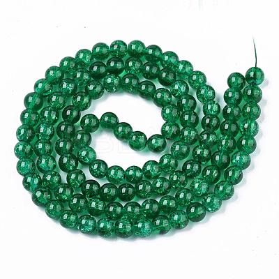 Baking Paint Transparent Crackle Glass Round Bead Strands DGLA-Q018-8mm-48-1