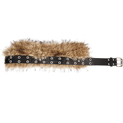 Imitation Leather Rabbit Hair Belt AJEW-WH20019-57A-1