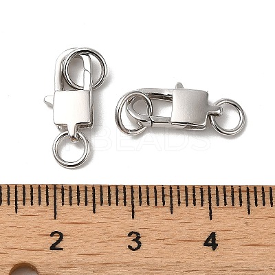 Anti-Tarnish Rhodium Plated 925 Sterling Silver Lobster Claw Clasps with Jump Rings STER-D006-24P-1