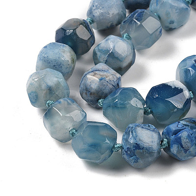 Natural Blue Cherry Blossom Agate Beads Strands G-NH0010-J02-01B-1