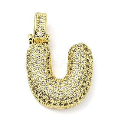 Brass Micro Pave Clear Cubic Zirconia Pendants KK-M279-01G-U-1