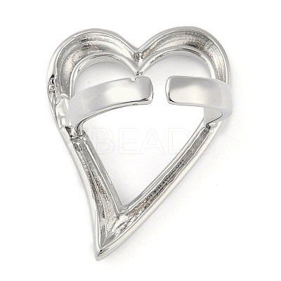 Hollow Heart Brass Open Cuff Ring RJEW-Q819-29P-1