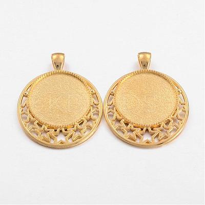 Tibetan Style Alloy Pendant Cabochon Settings PALLOY-J494-30G-1