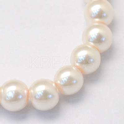 Baking Paint Pearlized Glass Pearl Round Bead Strands HY-Q003-10mm-41-1